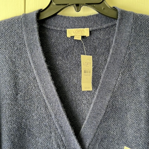 NWT LOFT Cardigan - Blue button front Sz XL - Picture 2 of 7